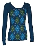 Dark Blue base, Light & Dark Blue & Green Argyle Pattern Top