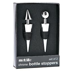 Prodyne Chrome Bottle Stoppers - Set of 2