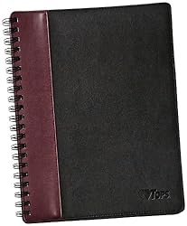 TOPS 25434 Executive notebook, textured, leatherette, 10-1/2 x 8, burgundy/black