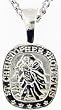 St. Christopher Medal on 20" Steel Necklaces-silver Plated Finish Polished