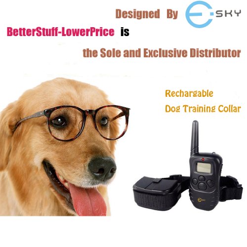 Esky Remote Control Dog Training Transmitter & Rechargeable Collar , 100 Level Shock and Vibration