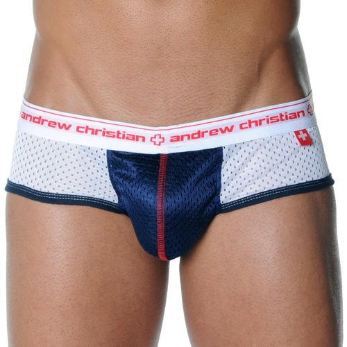 Sports Mesh Brief w/ Show-It Tech, White, Medium 