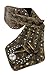 TFJ Women Extra Wide Western Fashion Hip Belt Big Metal Buckle Beads Studs Silver S M L Xl