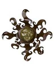 Home: NOVICA Artisan Crafted Brown and Yellow Painted Steel Sun Wall Art From Mexico Sumptuous Sun - NOVICA