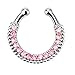 BodyJ4You Septum Hanger Fake Nose Ring Non-Piercing CZ Crystals Imitation Piercing