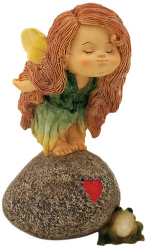 Top Collection Enchanted Story Fairy Garden Little Fairy with Frog Outdoor Statue
