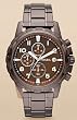 Fossil #FS4645 Men's Brown IP Stainless Steel Dean Chronograph Watch