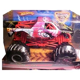 Hot Wheels Monster Jam 1:24 Scale Die Cast Official Monster Truck 2010 Series - THE FELON with Monster Tires, Working Suspension and 4 Wheel Steering