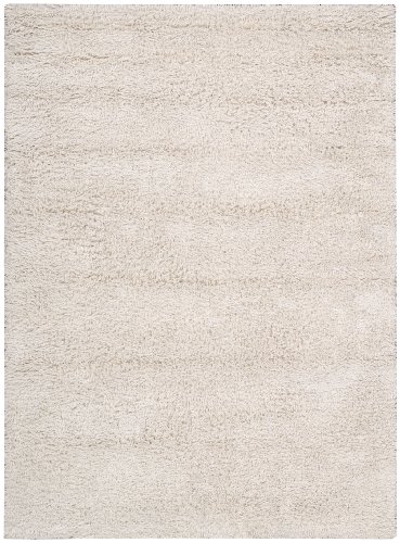 Nourison Shaggy Solid White 5.0-Feet by 7.0-Feet Polyacrylic-Blend Shag Rug