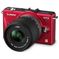 Panasonic Lumix DMC-GF2KEG-R Systemkamera (12 Megapixel, 7,5 cm (3 Zoll) Display, Full HD, bildstabilisiert) rot inkl. Lumix G Vario 14-42 mm Objektiv