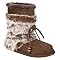 Women's Coral Faux Fur Bootie Slippers - Brown