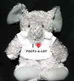 Plush Elephant (Slowpoke) toy with I Love Poops-a-lot