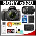 Sony Alpha A330 Digital SLR Camera Body with DT 18-55mm SAM Lens & DT 55-200mm SAM Lens (Black) + 16GB Card + Case + Accessory Kit