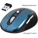 Daffodil WMS330 Souris sans fil 2,4 GHz qualité supérieure avec DPI réglable, boutons internet page précédente/suivante et 2 piles AAA incluses - Couleur Bleu & Noir