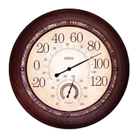 Springfield Precision Instruments 13" Rust Metal Garden Thermometer with Hygrometer