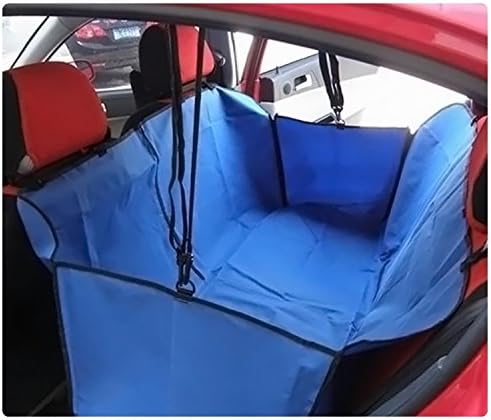 Seven Top Dual-use Cradle Dog Car Rear Back Seat Cover Pet Mat Hammock Cushion Protector Blue