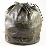 Faux Crocodile Small GoKnit Pouch Project Bag w/ Loop & Drawstring