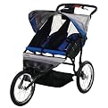Run Around Fixed Wheel Double Jogging Stroller - Blue/ Gray