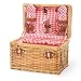 Picnic Time Chardonnay 13in. Willow Basket w/ Wine Service For 2 (Red Check)