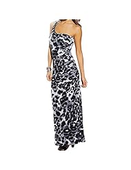 Polyester/Spandex One Shoulder Ruched Animal Print Leopard Print Evening Dress/Party Dress/Maxi Dress 