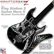 PS2 Guitar Hero II ( 2 ) Kramer Guitar Chrome Skull on Black WraptorSkinz TM Faceplate Skin by TuneTattooz TM