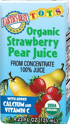 Earth's Best Organic Tots  Strawberry Pear Juice, 4.23-Ounce Boxes (Pack of 44)