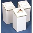 3 Leather Ring Displays White Showcase Gold Trim Stand