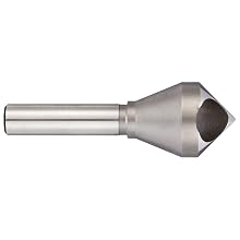 Magafor 411 Series Cobalt Steel Single-End Countersink, Uncoated (Bright) Finish, Zero Flute, 90 Degrees, Round Shank