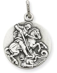 Sterling Silver Antiqued Saint George Medal