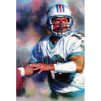 Miami Dolphins (Dan Marino, Throwing Football) Sports Poster Print - 13x19