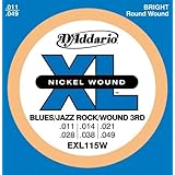 D'Addario EXL115W Nickel Blues/Jazz Wound 3rd Electric Guitar Strings
