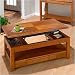 Oak Coffee Tables | Lift Top Coffee Tables - Jofran 480-1 Lift-Top Cocktail Table With 2 Drawers And Casters - Sedona Oak Finish