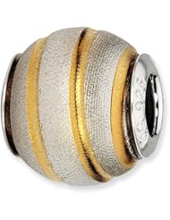 Sterling Silver Reflections Gold plated Laser Cut Bead