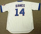 ERNIE BANKS Chicago Cubs Majestic Cooperstown THROWBACK Home Baseball Jersey, MEDIUM
