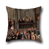 Oil Painting Cornelis De Wael - To Visit The Sick Pillowcase ,best For Boy Friend,son,sofa,car Seat,drawing Room,bar 20 X 20 Inches / 50 By 50 Cm(twice Sides)