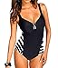 Haicoo Plus Size Zebra Side Bathing Suit One Piece Push Up Vintage Tank Swimsuit