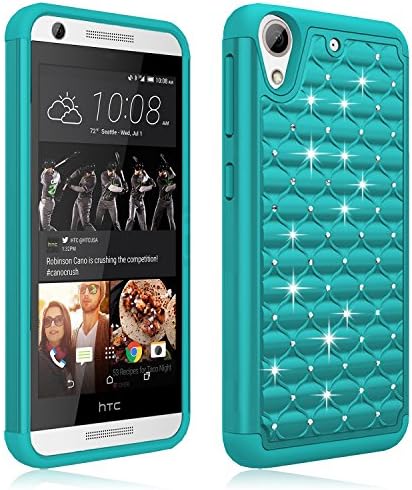 HTC Desire 626 Case,HTC Desire 626s Case, HengTech (TM) Premium Durable Hard &amp; Soft Hybrid Rhinestone Bling Armor Defender [Anti Scratch] Case Cover for HTC Desire 626 / 626s (Bling-Emerald/Emerald)