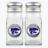 Review Bergamot  / Kansas State Wildcats Basketball Shaped Logo Salt and Pepper Shaker Set
