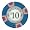 $10 Milano Poker Chips by Claysmith Gaming. Sleave of 25.