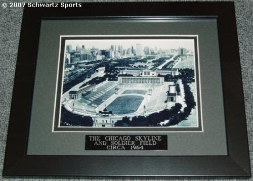 Soldier Field 9x11 Framed & Double-Matted B&W Photo w/Name Plate