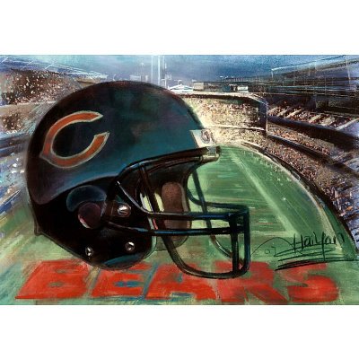 Chicago Bears (Helmet) Sports Poster Print - 13x19