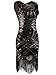 Vijiv Vintage 1920s Embellished Art Nouveau Fringe Sequin Beaded Flapper Dress