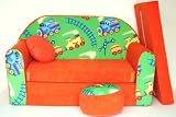 from PRO COSMO KIDS SOFA BED FUTON CHILDS FURNITURE+FREE POUFFE/FOOTSTOOL&PILLOW (F24)