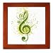 Keepsake Box Mahogany Green Treble Clef