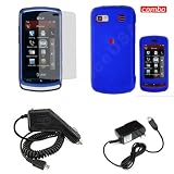 LG Xenon GR500 Combo Rubber Feel Blue Protective Case Faceplate Cover + LCD Screen Protector + Rapid Car Charger + Home Wall Charger for LG Xenon GR500 51s2L9iJXVL. SL160 LG Xenon GR500 Combo Rubber Feel Blue Protective Case Faceplate Cover + LCD Screen Protector + Rapid Car Charger + Home Wall Charger for LG Xenon GR500