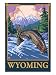 Fly Fishing Scene, Wyoming Giclee Poster Print