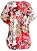 Soojun Women Casual Floral Short Sleeve Loose Blouse T Shirt