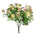 18" ELEGANT SILK ROSE FERN BRIDAL FLOWER BOUQUET BUSH MAUVE/GREEN/BEIGE 08