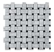 White Marble Basketweave POLISHED Mosaic Tiles with Black Dots