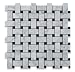 White Marble Basketweave POLISHED Mosaic Tiles with Black Dots